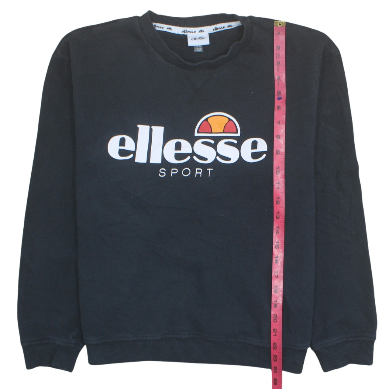 Ellesse Women Black Sport Logo Pullover Sweatshirt UK 16