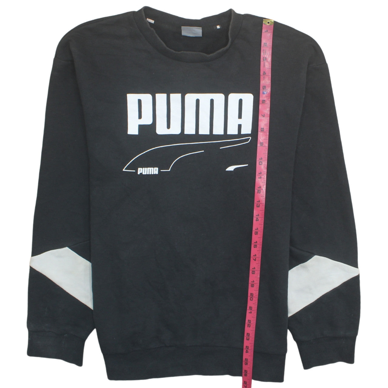 Puma Men's Black Logo Crew Neck Pullover Sweatshirt Size L