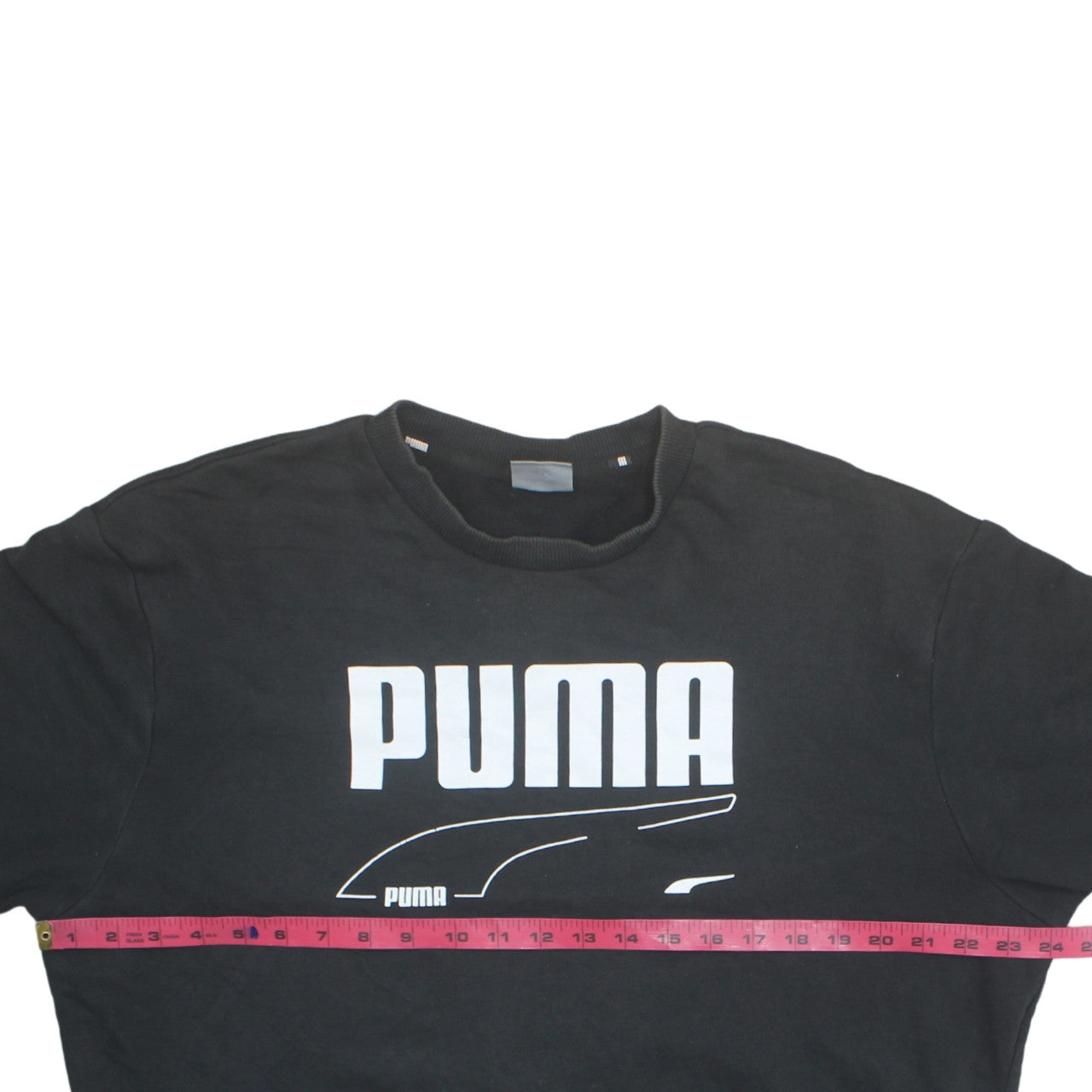 Puma Men's Black Logo Crew Neck Pullover Sweatshirt Size L