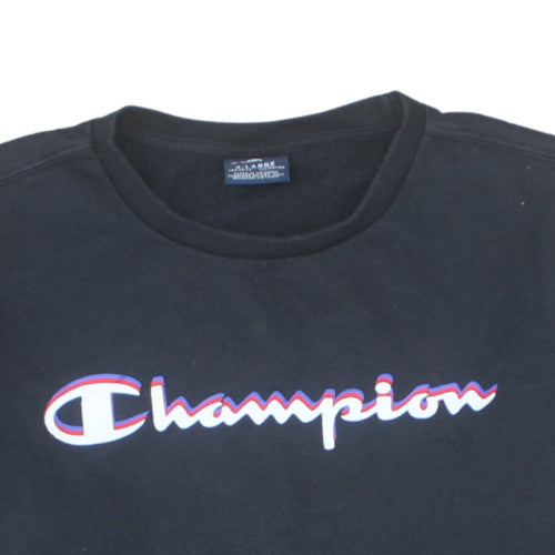 Champion Boys Black Sweatshirt XL 13-14 Years Crew Neck Logo Pullover