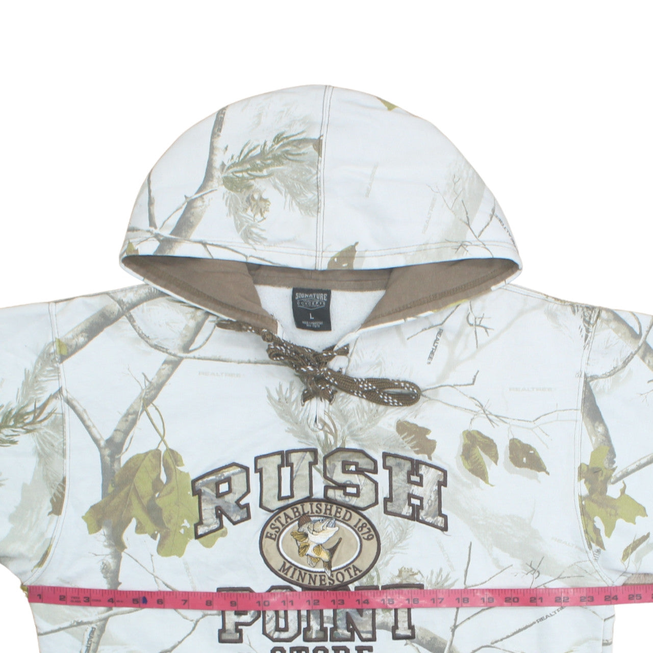Signature Sportswear Mens White Camo Hoodie L Pullover Hunting Style