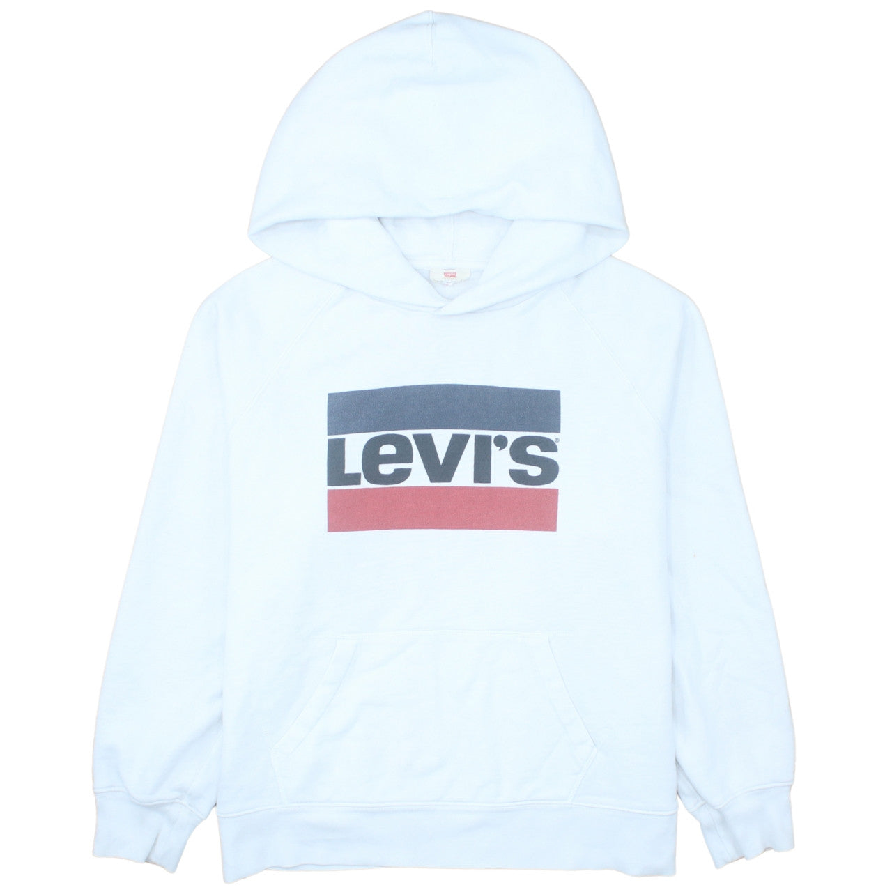 Levi's Men's White Pullover Hoodie L Logo Fleece Sweatshirt