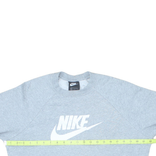 Nike Men's Grey Logo Crew Neck Pullover Sweatshirt Size L