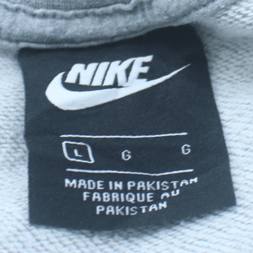 Nike Men's Grey Logo Crew Neck Pullover Sweatshirt Size L