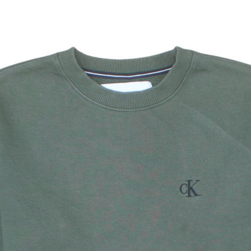 Calvin Klein Men's Green Crew Neck Pullover Sweatshirt M