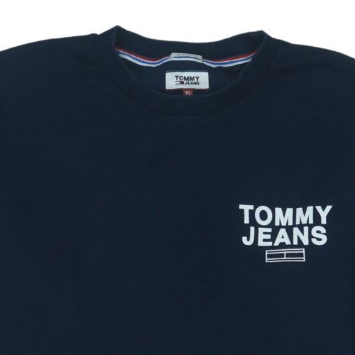Tommy Jeans Men's Blue XL Crew Neck Pullover Sweatshirt