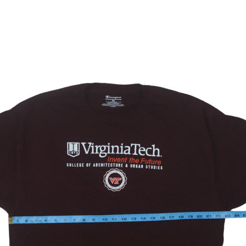 Champion Men's Brown Virginia Tech Graphic Crew Neck T-Shirt XL
