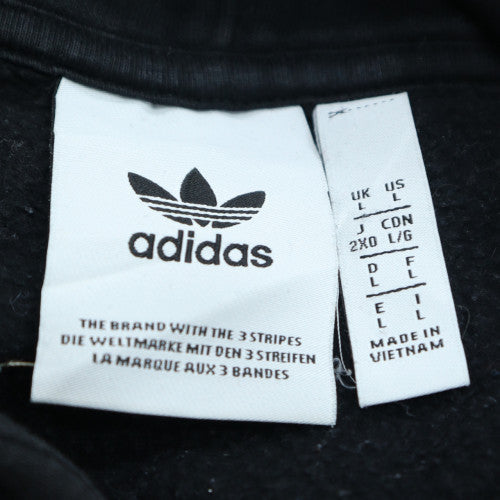 adidas Men's Black Pullover Hoodie L Logo Fleece Sweatshirt