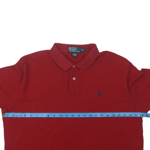 Ralph Lauren Men's Red Cotton Short Sleeve Polo Shirt XL
