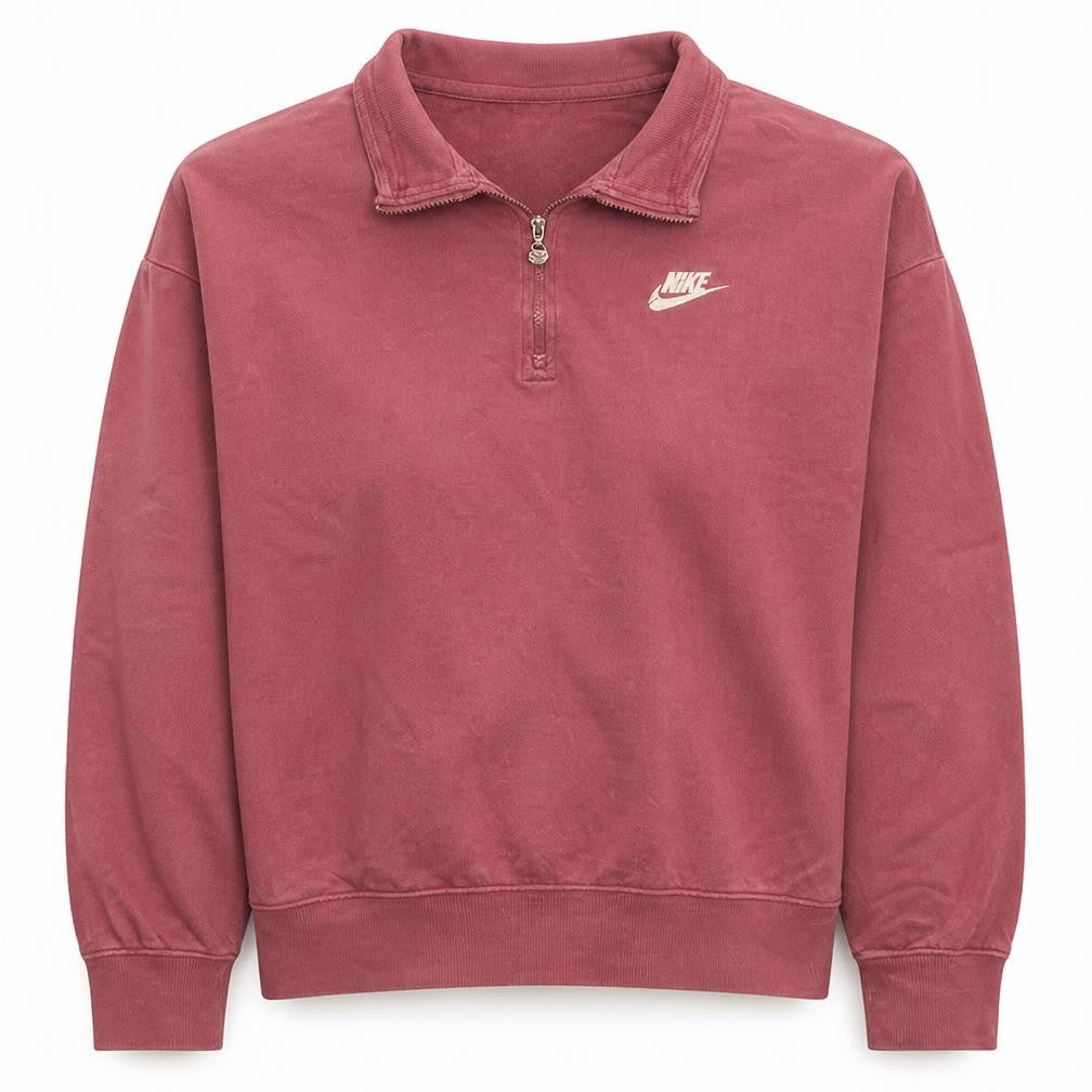 Nike Women’s Pink 1/2 Zip Oversized Pullover Sweatshirt Size S