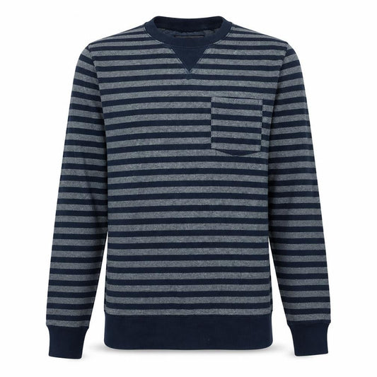 Tommy Hilfiger Men's Blue Striped Cotton Crew Neck Pullover Jumper Size S