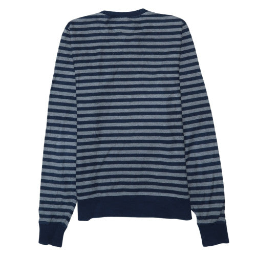 Tommy Hilfiger Men's Blue Striped Cotton Crew Neck Pullover Jumper Size S