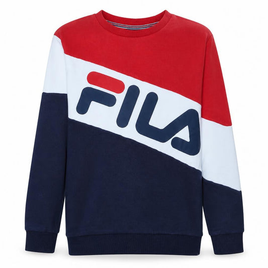 Fila Mens Red White Blue Logo Sweatshirt XS Crew Neck Pullover