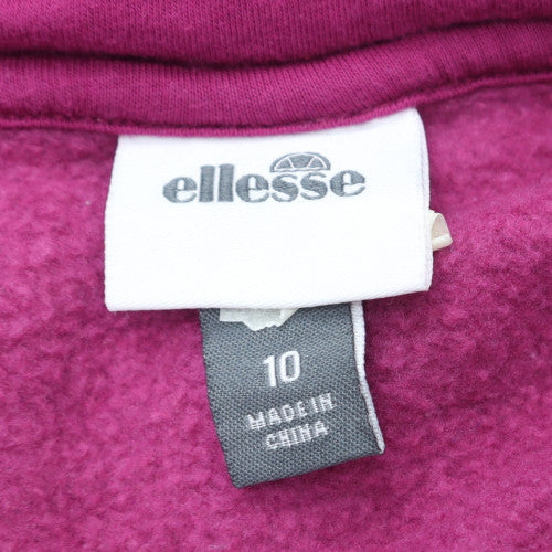 Ellesse Womens Pink Full Zip Hoodie Size 10 Hooded Sweatshirt