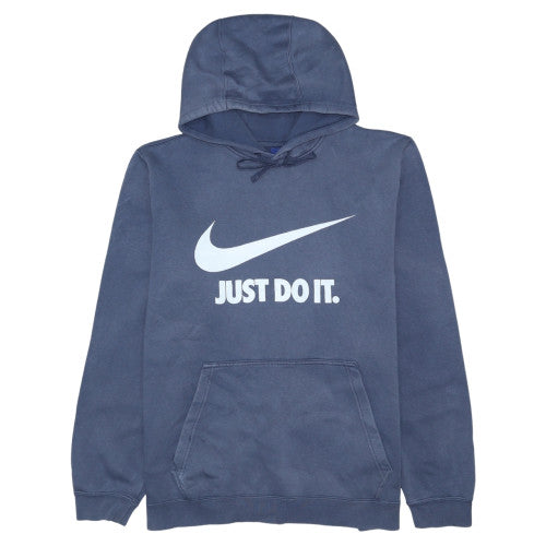 Nike Men's Blue Pullover Hoodie L Graphic Just Do It Sportswear