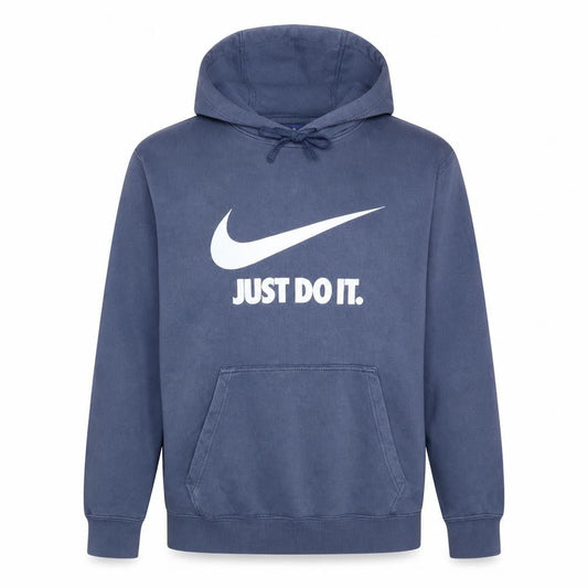 Nike Men's Blue Pullover Hoodie L Graphic Just Do It Sportswear