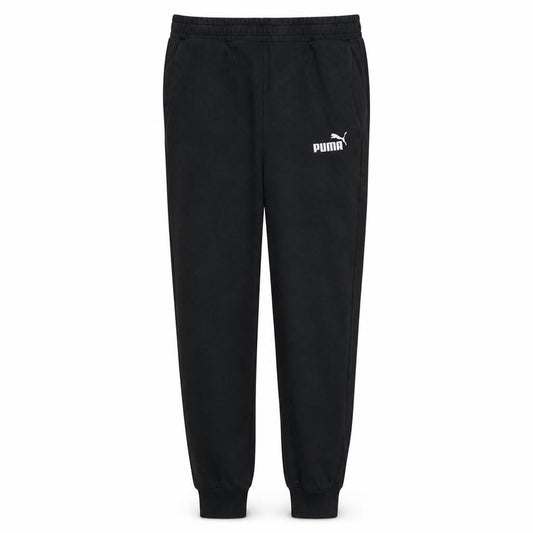 Front view of Puma Men’s Black Jogger Trousers M Regular Fit Fleece Elastic Waist