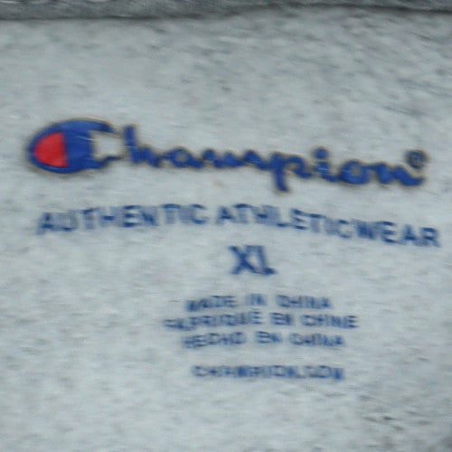 Champion Womens Grey XL Pullover Hoodie with Logo Print