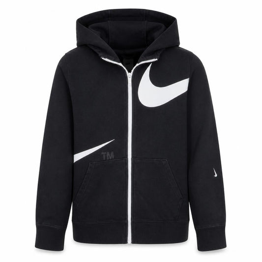 Nike Boys Black XL Full Zip Hoodie with Logo Graphic