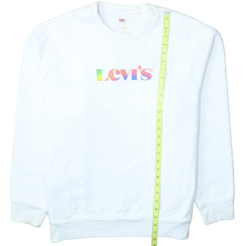 Levi's Women's White Relaxed Fit Crew Neck Sweatshirt Size L