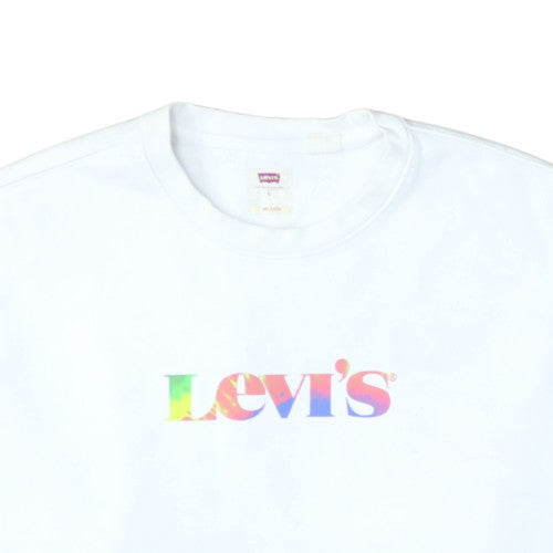 Levi's Women's White Relaxed Fit Crew Neck Sweatshirt Size L