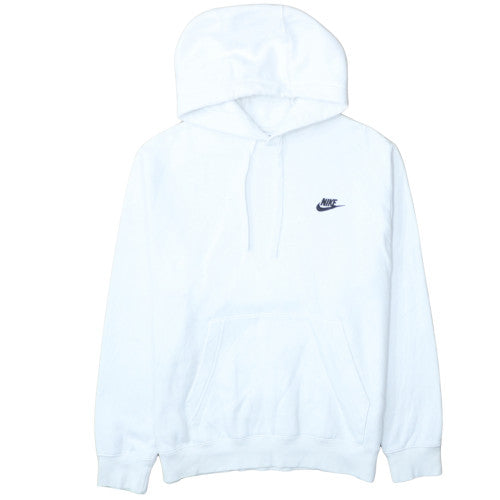 Nike Men's White Pullover Hoodie M Fleece Logo Sportswear