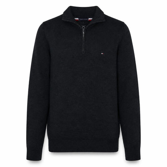 Tommy Hilfiger Men's Black M 1/4 Zip High Neck Wool Blend Jumper