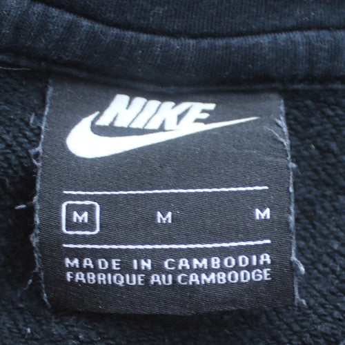 Nike Womens Black Medium Pullover Hoodie with Logo Print