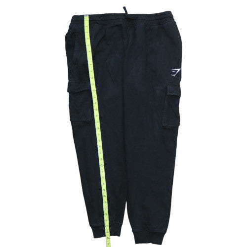 Gymshark Men’s Black Cargo Joggers XL Regular Fit Casual Trousers