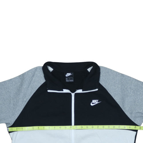 Nike Men’s Black Grey Full Zip Sweatshirt L Fleece Logo Jacket