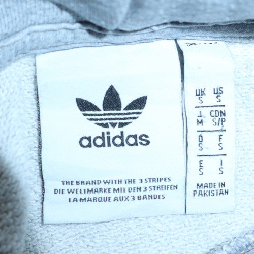 Adidas Womens Grey Pullover Hoodie Small Hooded Logo Sweatshirt