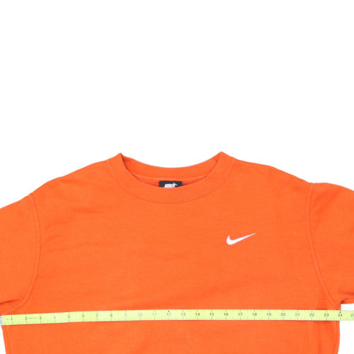 Nike Men's Orange Crew Neck Pullover Sweatshirt Medium Cotton Blend