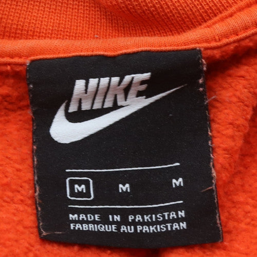 Nike Men's Orange Crew Neck Pullover Sweatshirt Medium Cotton Blend