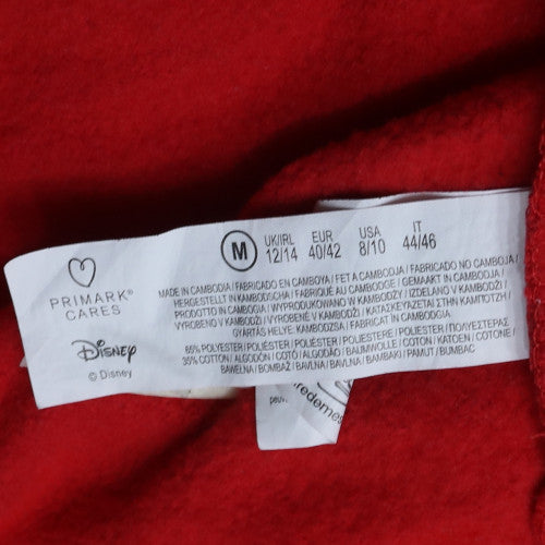 Disney Women Red Pullover Hoodie Size M Mickey Hands Heart Graphic