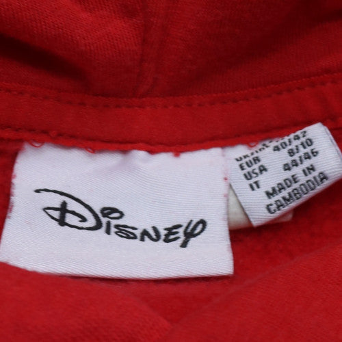 Disney Women Red Pullover Hoodie Size M Mickey Hands Heart Graphic