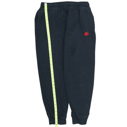 Nike Men's Black Fleece Sweatpants L Regular Fit Logo Cuffed Joggers