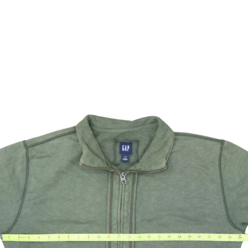 GAP Men's Green Full Zip Cotton Fleece Sweatshirt L Regular