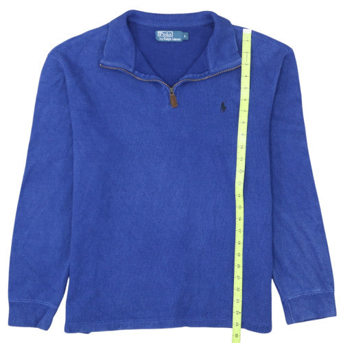 Ralph Lauren Men's Blue Cotton 1/2 Zip Jumper Size L