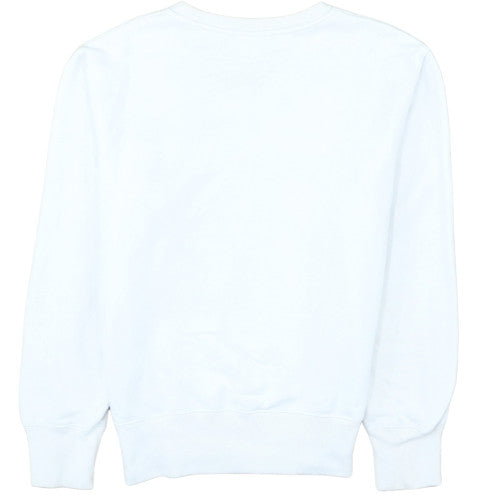Champion Women White Medium Pullover Sweatshirt Cotton Logo