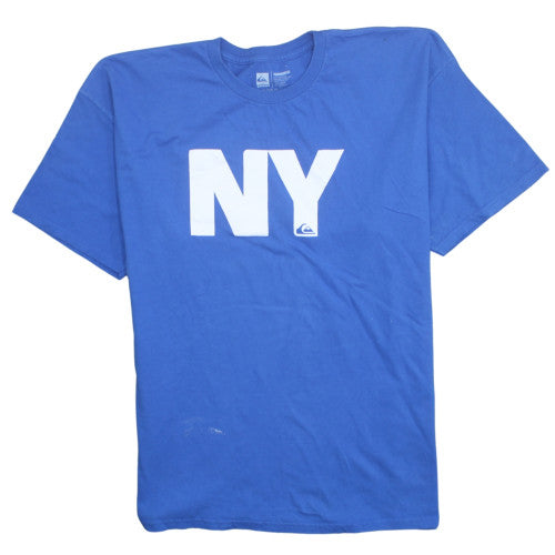 Quiksilver Men's Blue NY Graphic Cotton T-Shirt 2XL Regular