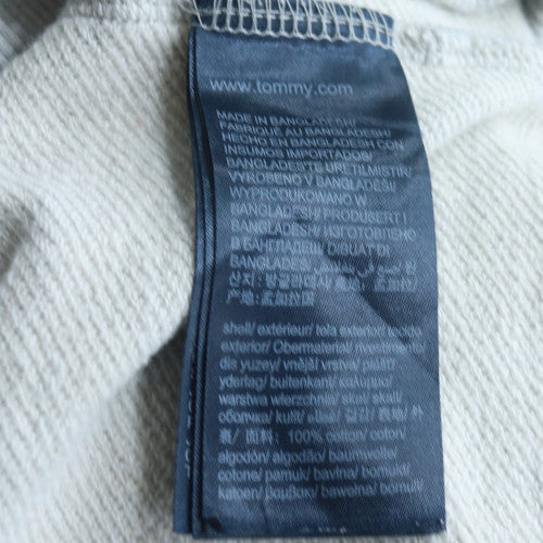 Tommy Jeans Men's Grey Crew Neck Cotton Pullover Sweatshirt S