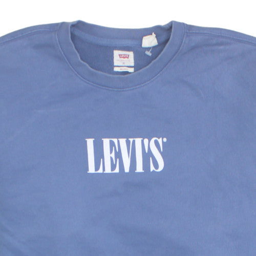 Levi's Men's Blue XL Relaxed Fit Logo Crew Neck Sweatshirt