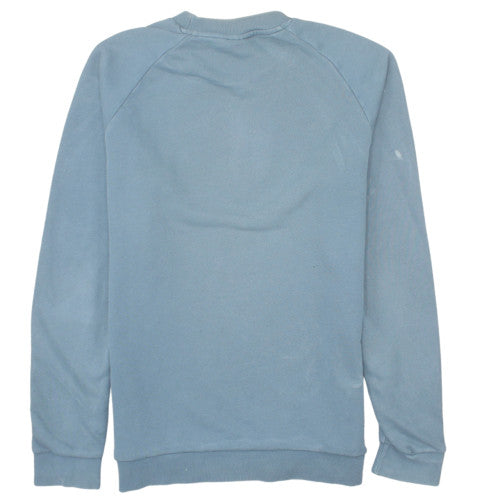 Adidas Mens Blue Logo Crew Neck Pullover Sweatshirt Size M