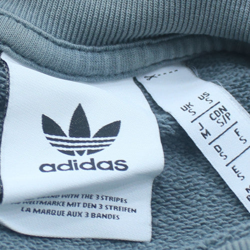 Adidas Mens Blue Logo Crew Neck Pullover Sweatshirt Size M