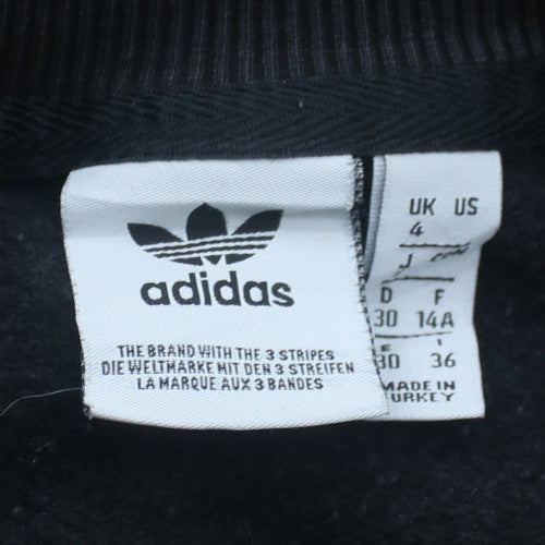 Adidas Womens Black Crew Neck Pullover Sweatshirt UK 4 Logo Detail