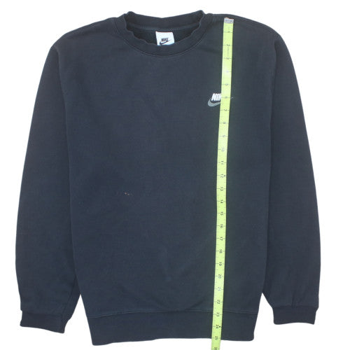 Nike Mens Black Small Pullover Crew Neck Fleece Sweatshirt