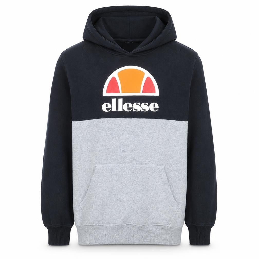 Ellesse Men’s Grey Pullover Hoodie Small Logo Fleece Sweatshirt