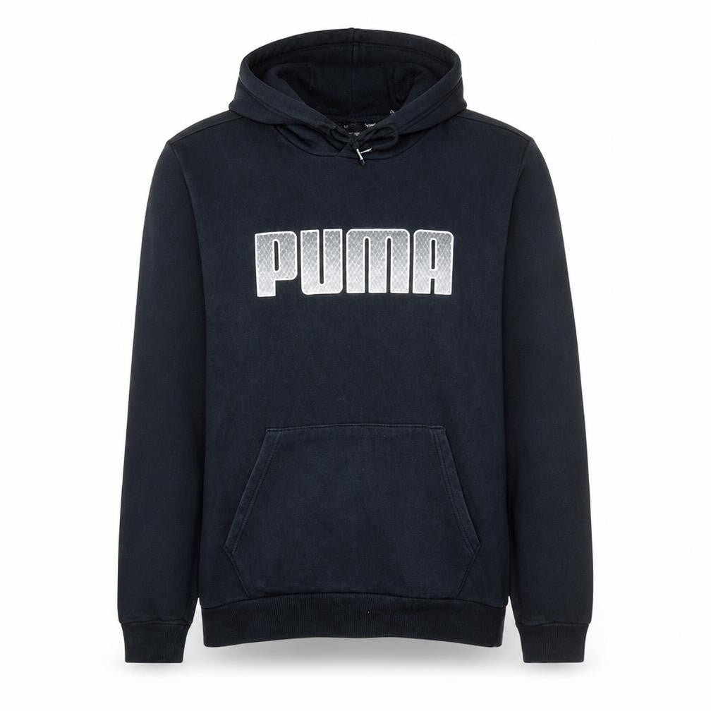 Puma Mens Black L Pullover Hoodie with Logo Print