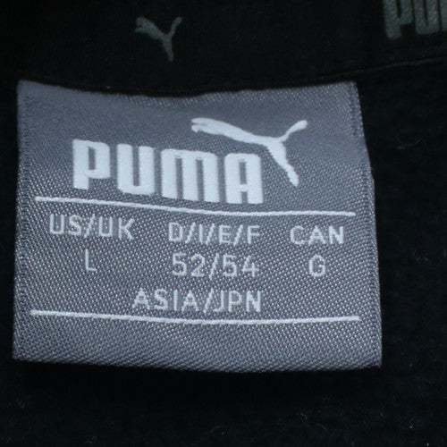 Puma Mens Black L Pullover Hoodie with Logo Print