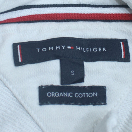 Tommy Hilfiger Womens White Pullover Hoodie Small Organic Cotton